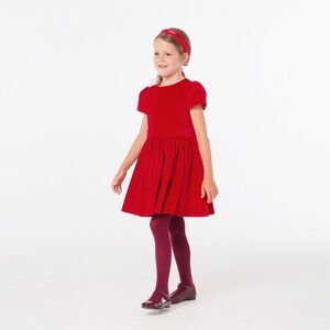 NWT Jacadi Paris Girl's Holiday Red Velvet Dress Size 6